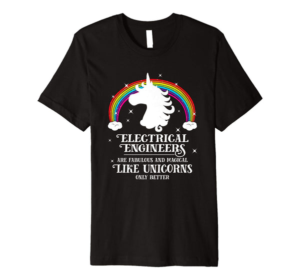 Hot Electrical Engineers Magical Like Unicorns Funny Gift  T-Shirt Black