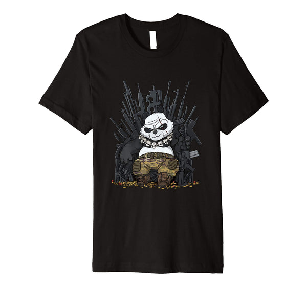 Cool Patriot Panda Game Of 2nda Guns Operator By Hiwez  T-Shirt Black