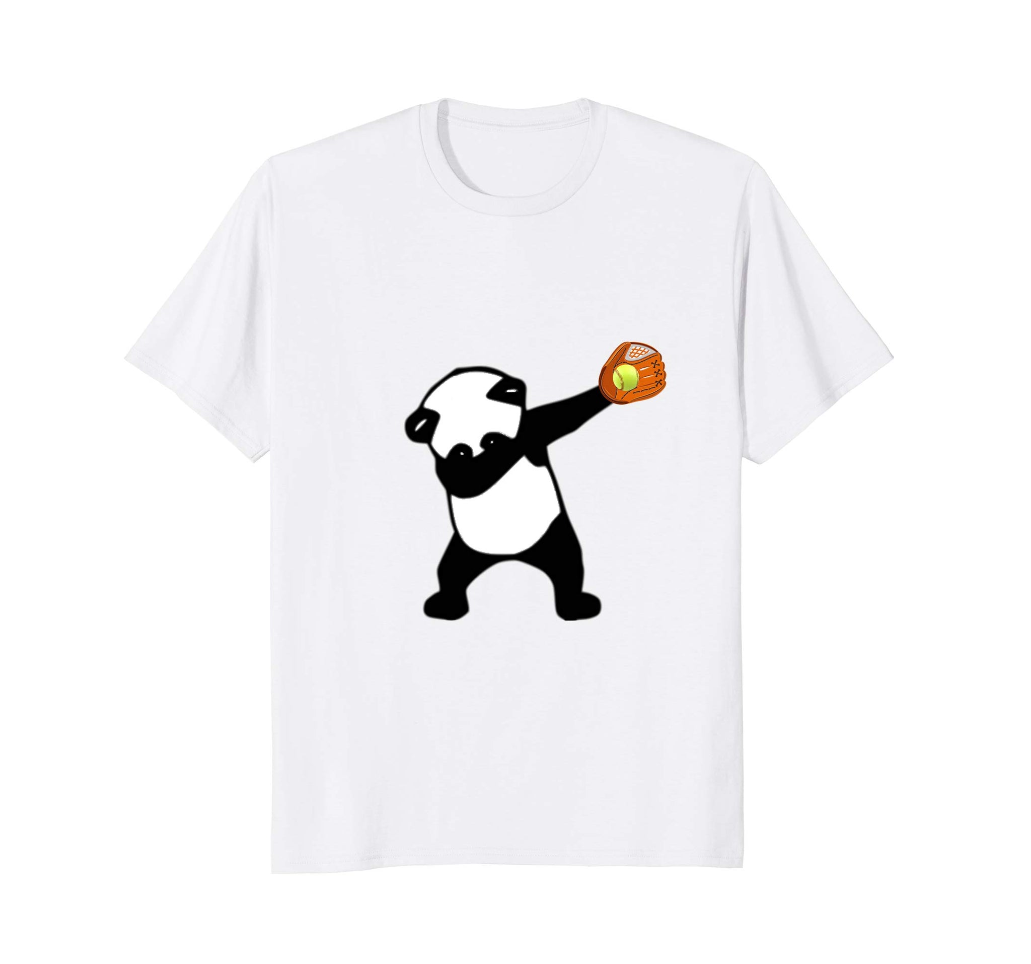 Hotest Dabbing Panda Bear Softball Baseball Glove Sport Tee  T-Shirt White