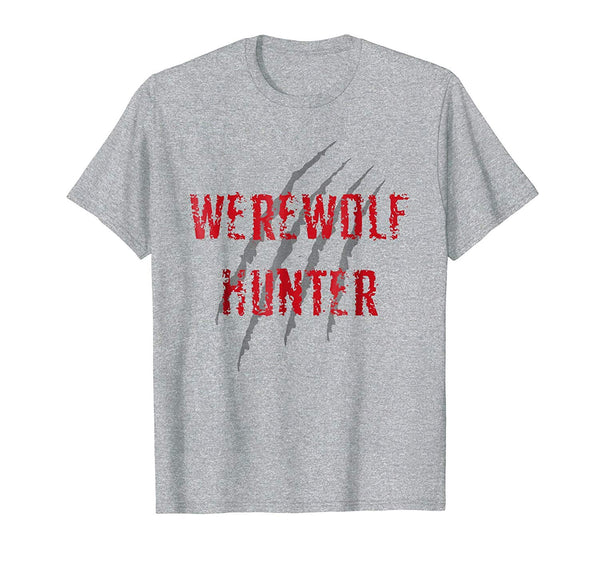 Cute Werewolf Hunter Halloween Costume For Man And Woman  T-Shirt Heather Grey
