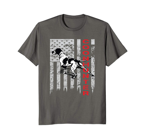 Funny Distressed Usa Flag For Coon Hunters  T-Shirt Asphalt