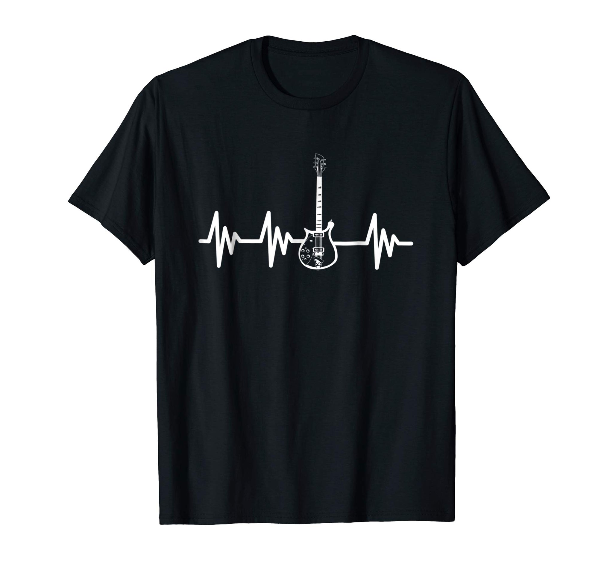 Cutest Electric Guitar Heartbeat Guitar Guitar Apparel  T-Shirt Black