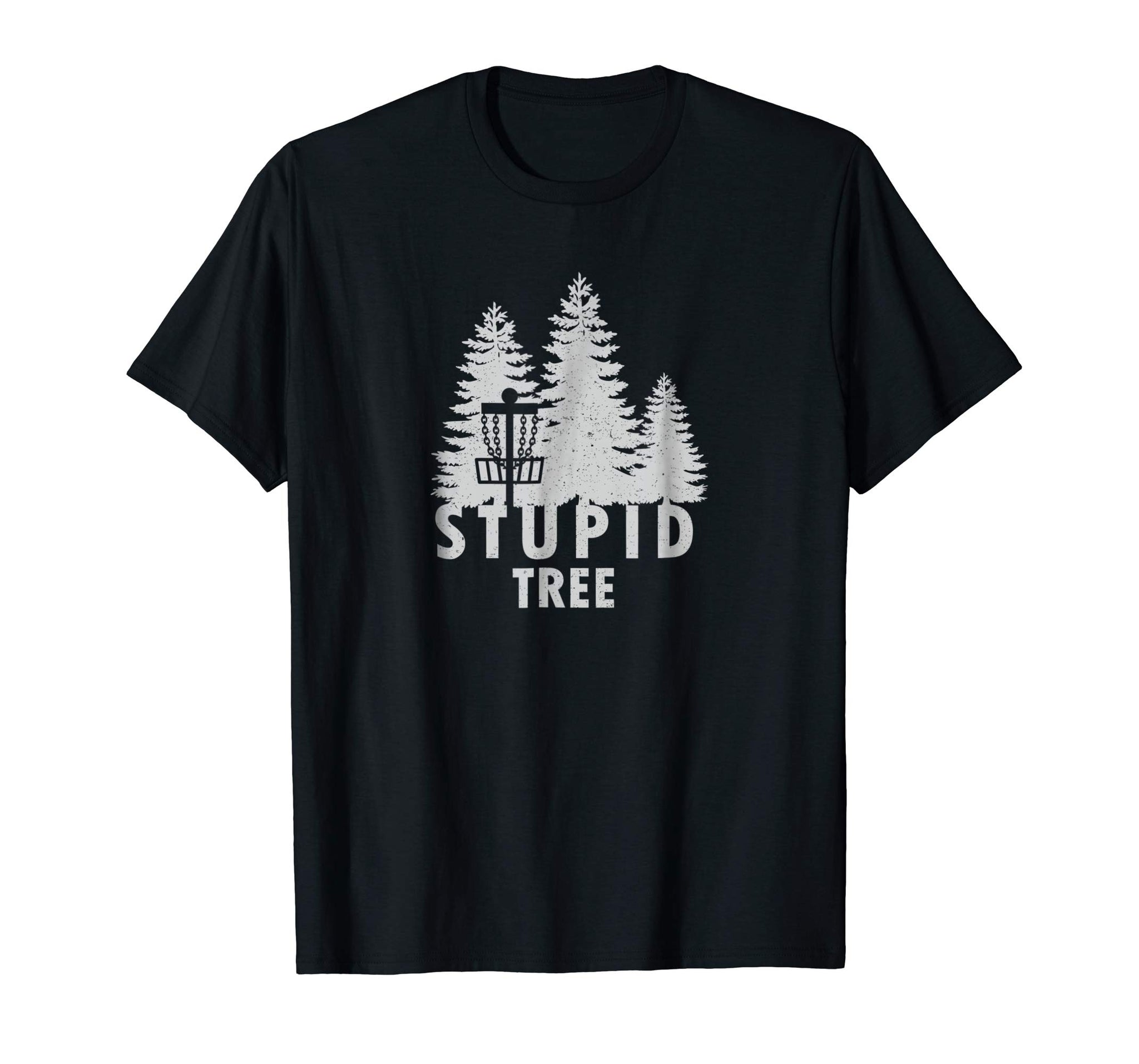 Adorable Stupid Tree Funny Disc Golf  T-Shirt Black