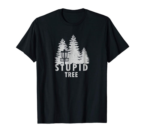 Adorable Stupid Tree Funny Disc Golf  T-Shirt Black