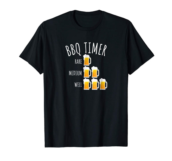 Beautiful Bbq Timer Beer Drinking Funny Grilling  T-Shirt Black