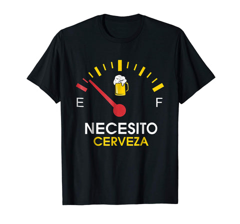 Cool Necesito Cerveza Camiseta Beer  T-Shirt Black