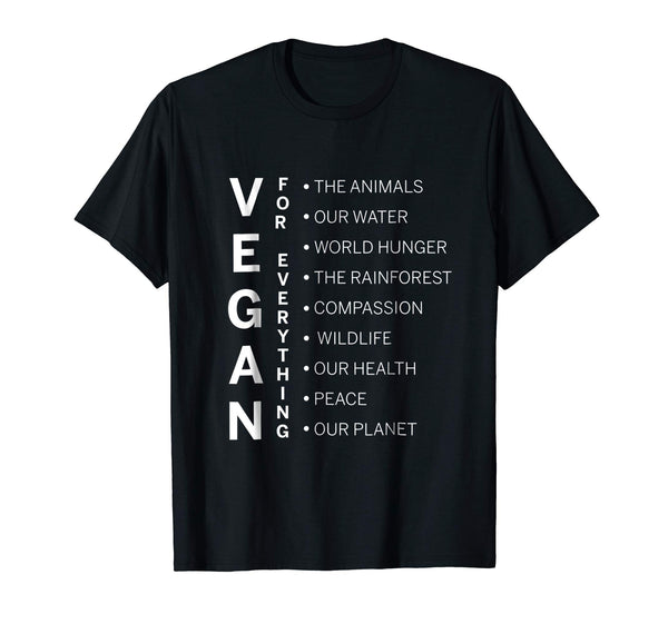 Wonderful Vegan Vegan For Everything  T-Shirt Black