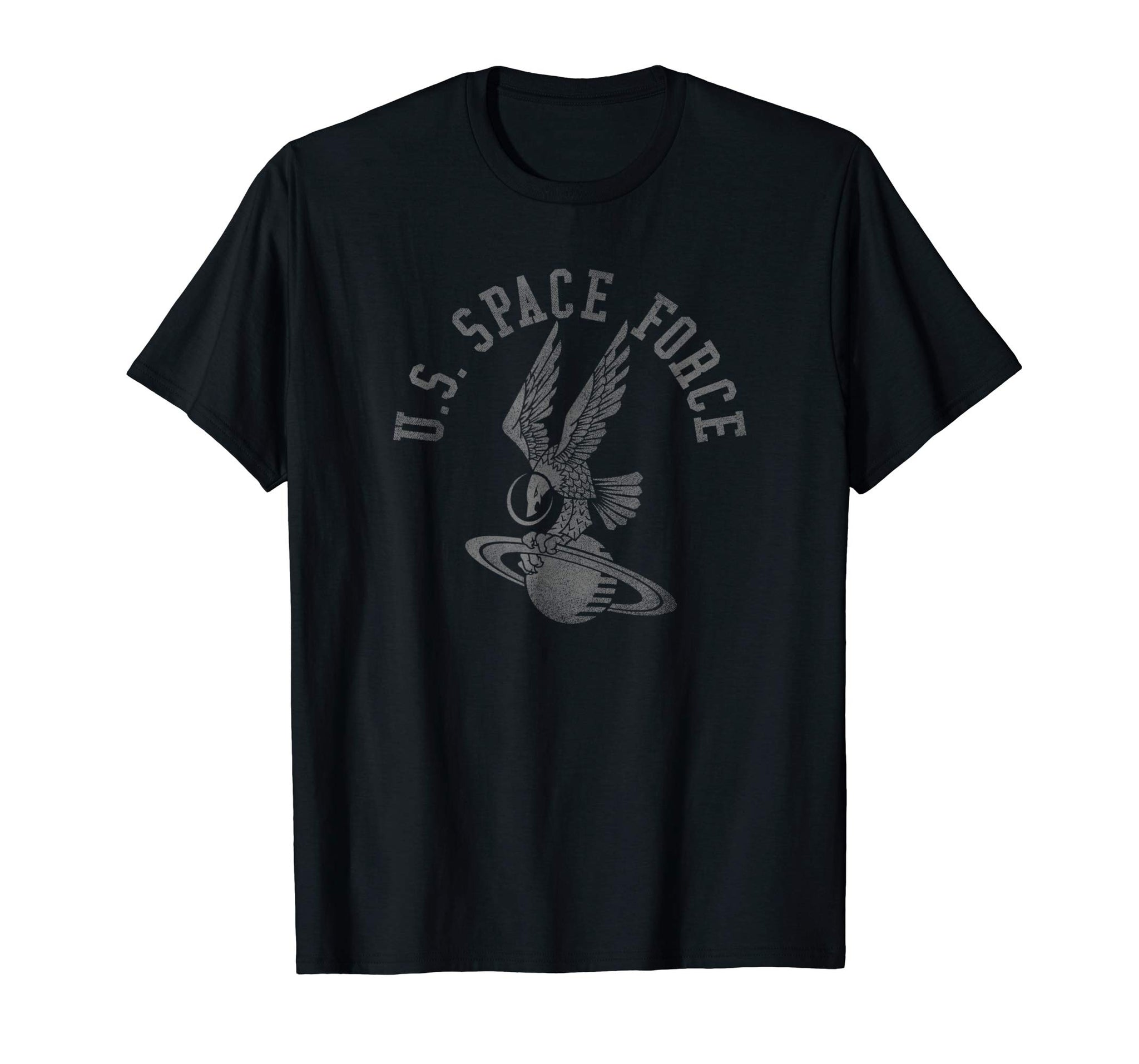 Cool U.s. Space Force Eagle On Saturn Armed Forces  T-Shirt Black
