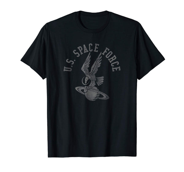 Cool U.s. Space Force Eagle On Saturn Armed Forces  T-Shirt Black
