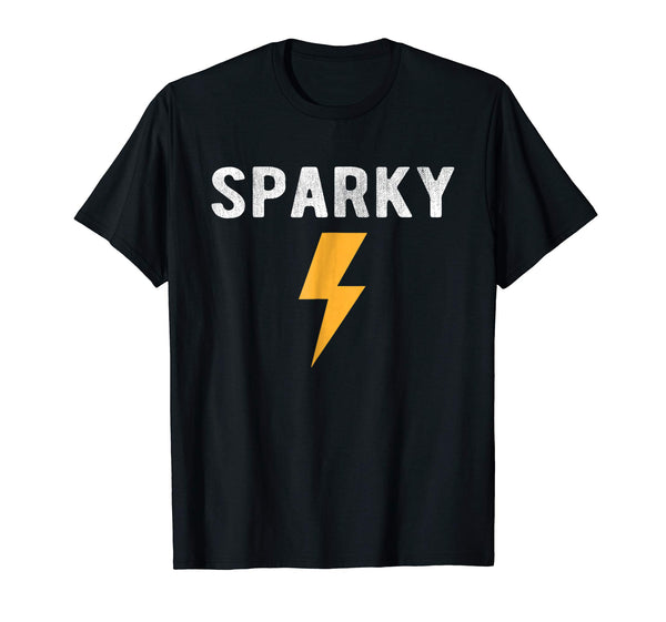 Adorable Electrician Gift Funny Sparky Nickname Lightning Bolt  T-Shirt Black