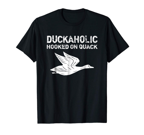 Cutest Duckaholic Hooked On Quack Father's Day Gifts Hunter  T-Shirt Black