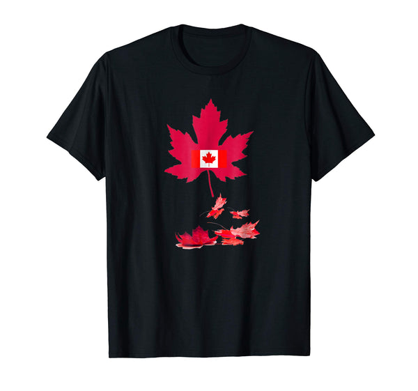 Hot Canada Flag  T-Shirt Black