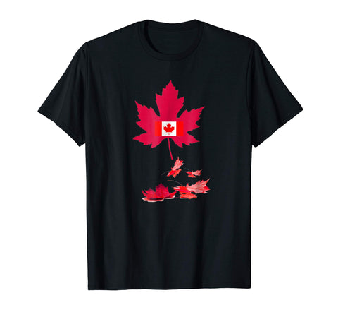 Hot Canada Flag  T-Shirt Black