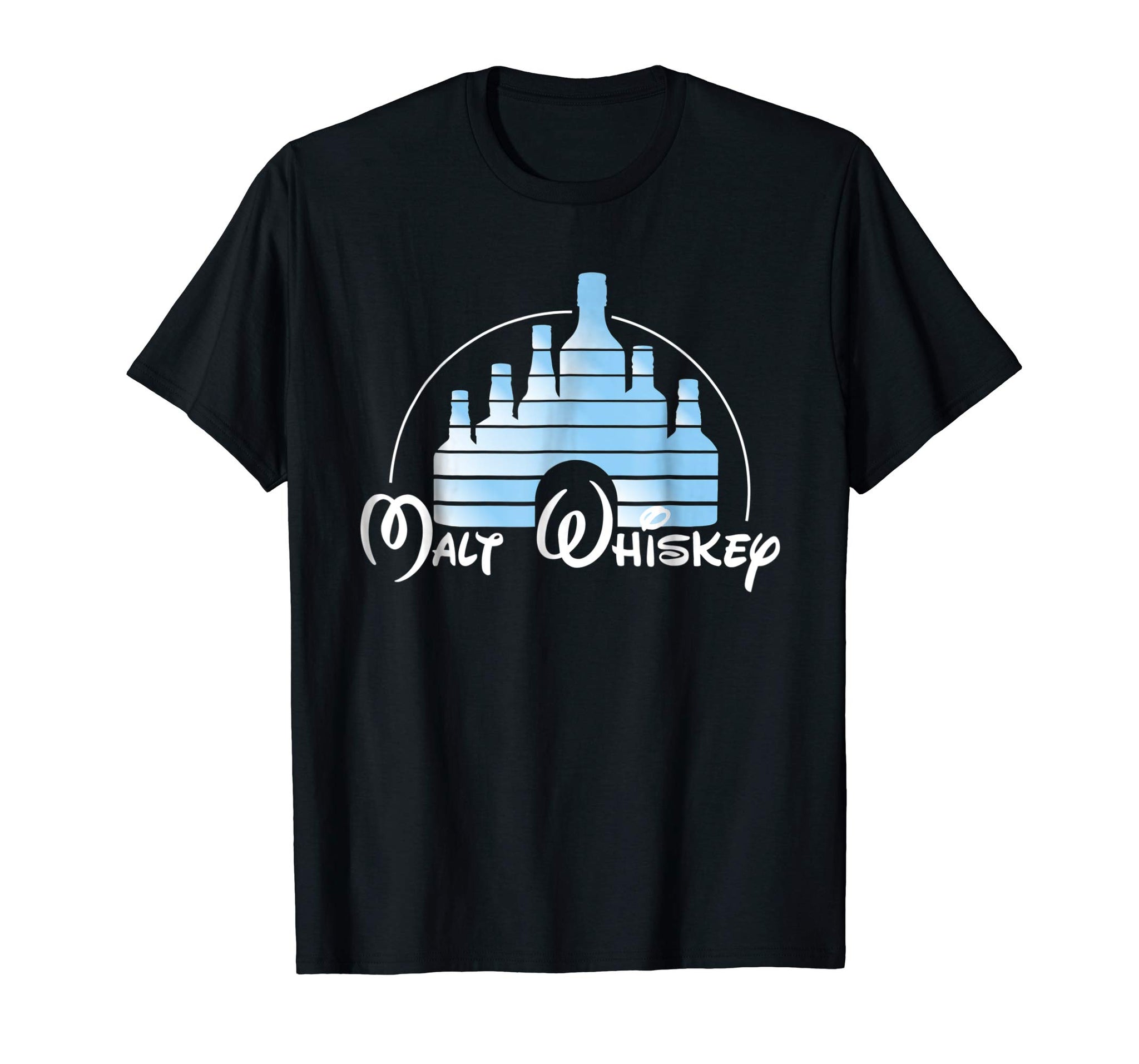 Adorable Malt Whiskey Funny Gift Idea Pun Logo Parody  T-Shirt Black