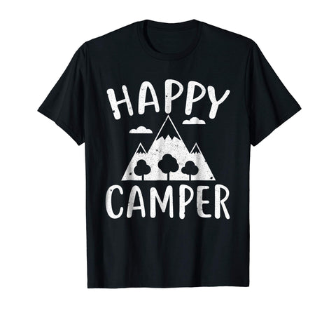 Funny Happy Camper Funny Camping Gift Idea  T-Shirt Black