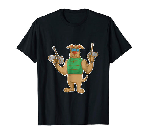 Cutest Funny Paintball Dog  T-Shirt Black