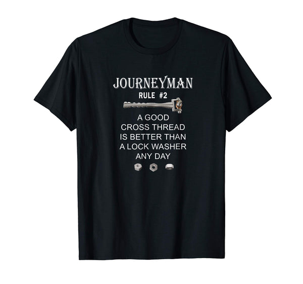 Funny Funny Auto Mechanic Journeyman Rule #2 Gift  T-Shirt Black