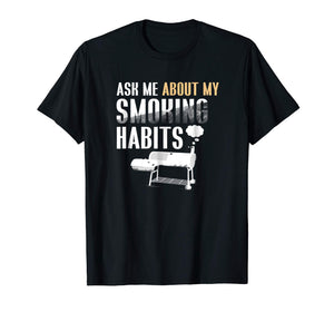 Adorable Ask Me About My Smoking Habits Meat Pig Fun Gift  T-Shirt Black