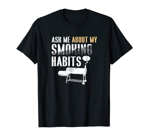 Adorable Ask Me About My Smoking Habits Meat Pig Fun Gift  T-Shirt Black