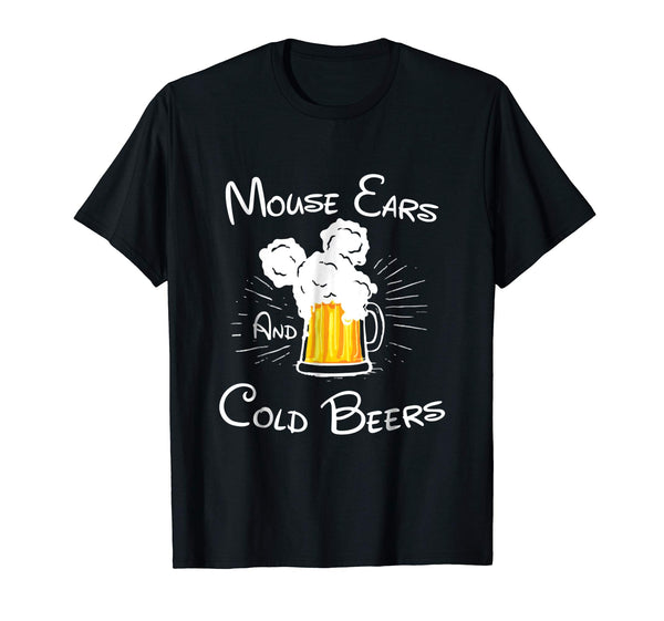 Wonderful Mouse Ears And Cold Beers Funny Drinker Drinking  T-Shirt Black