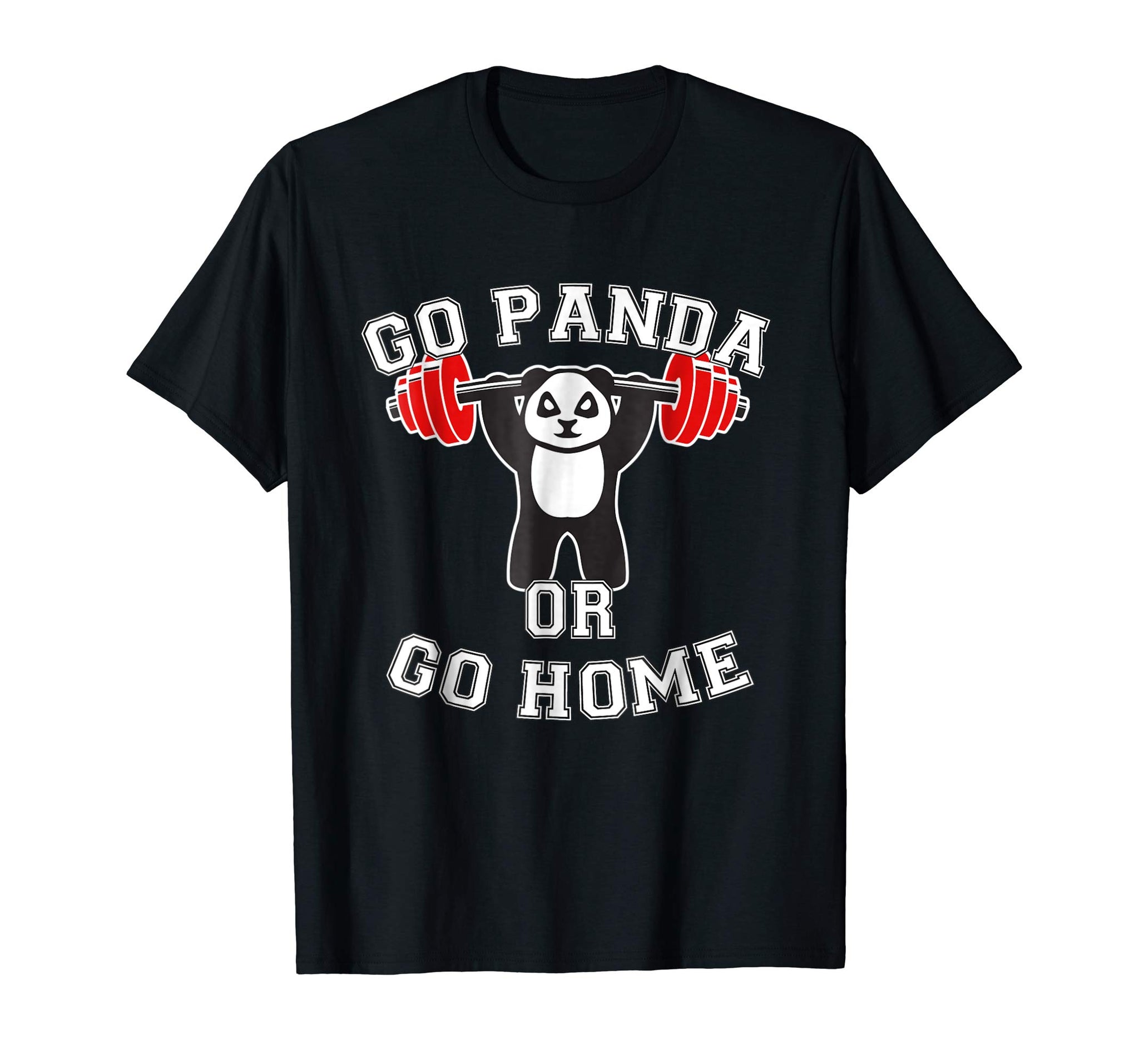 Cute Panda Bear Gym Fitness Panda Gift Weight Lifting  T-Shirt Black