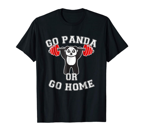 Cute Panda Bear Gym Fitness Panda Gift Weight Lifting  T-Shirt Black