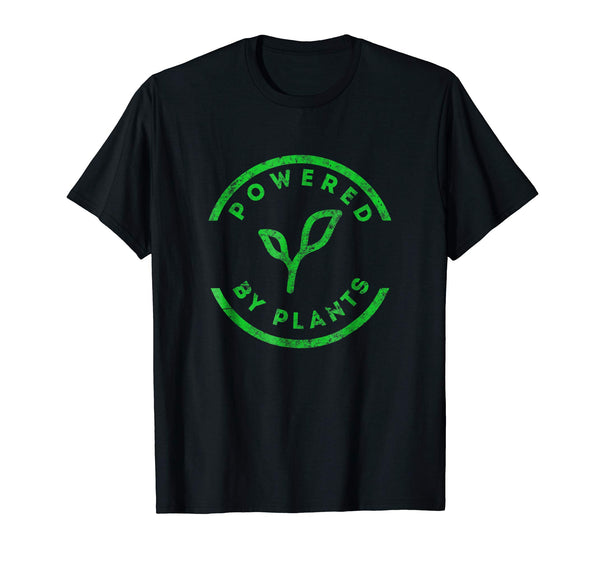 Adorable Powered By Plants Vegan Workou  T-Shirt Black