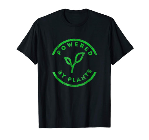 Adorable Powered By Plants Vegan Workou  T-Shirt Black