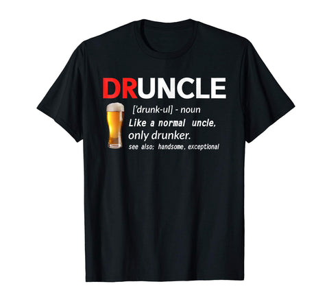 Cool Druncle Beer Gift For Men  T-Shirt Black