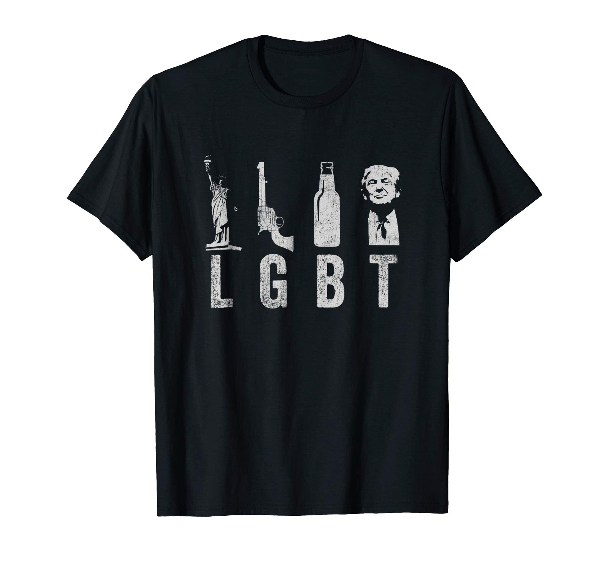 Beautiful Liberty Guns Beer Trump 2020 Lgbt Parody Funny Gift  T-Shirt Black