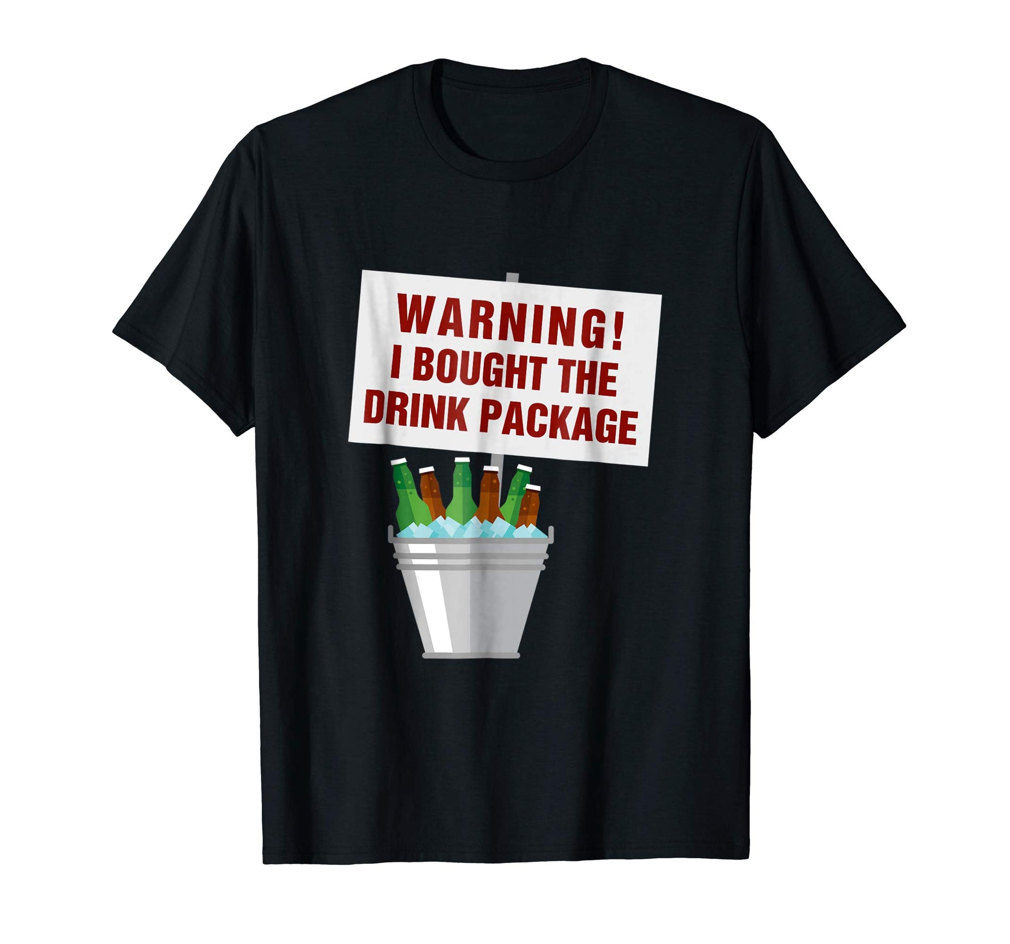 Cute Cruise Ship Caribbean Vacation Partiers Drinking Tee  T-Shirt Black