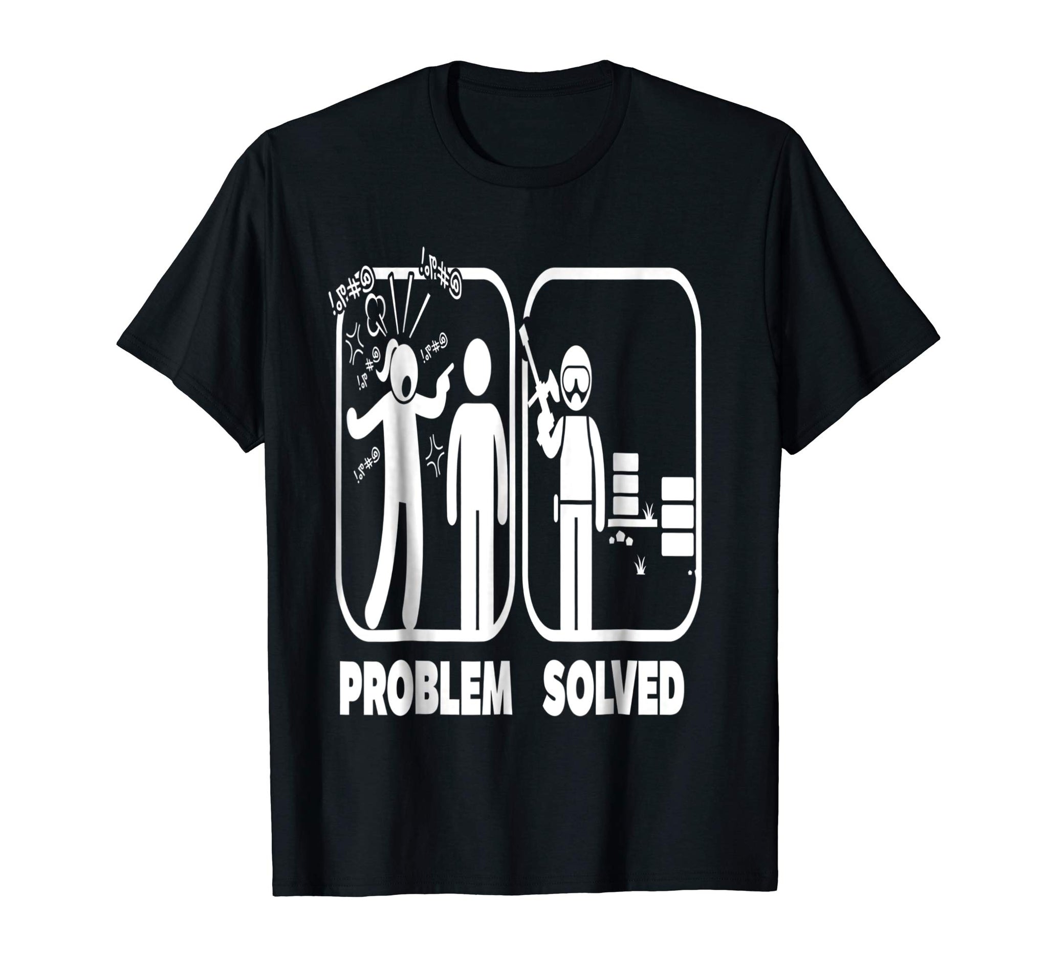 Cutest Problem Solved Paintball  T-Shirt Black