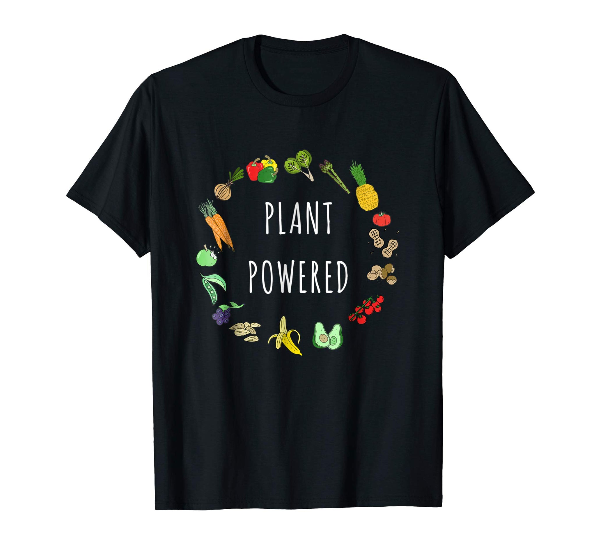 Hot Plant Powered Vegan Plant Based Vegetarian Tee  T-Shirt Black