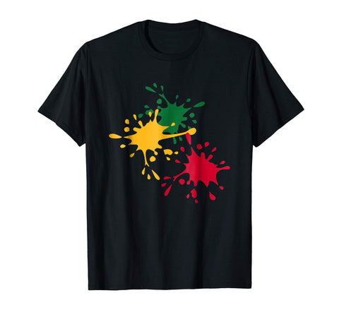 Cute Paintball Color Splatter  T-Shirt Black