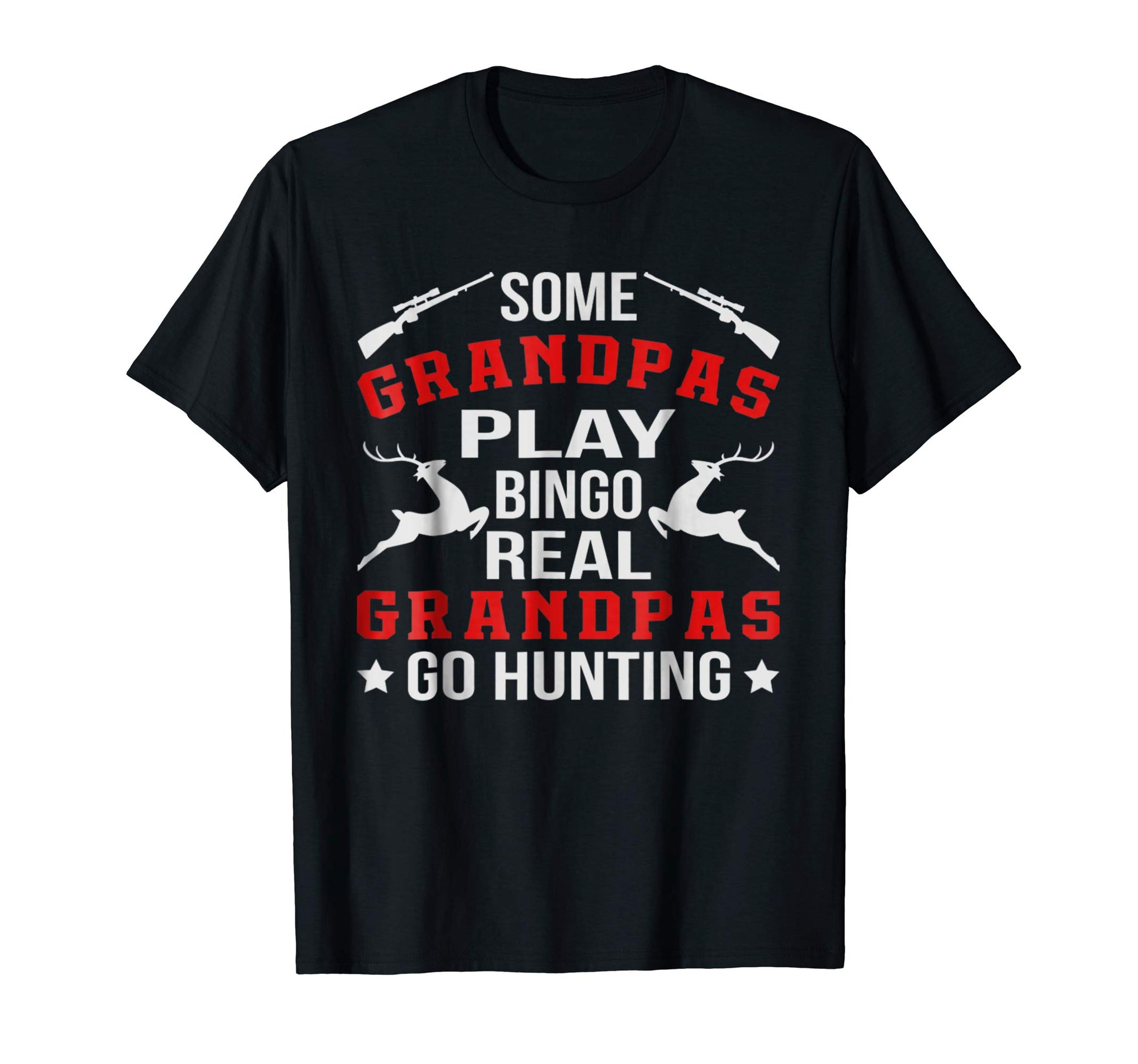 Cool Real Grandpas Go Hunting Funny Hunter Fathers Day Gift  T-Shirt Black