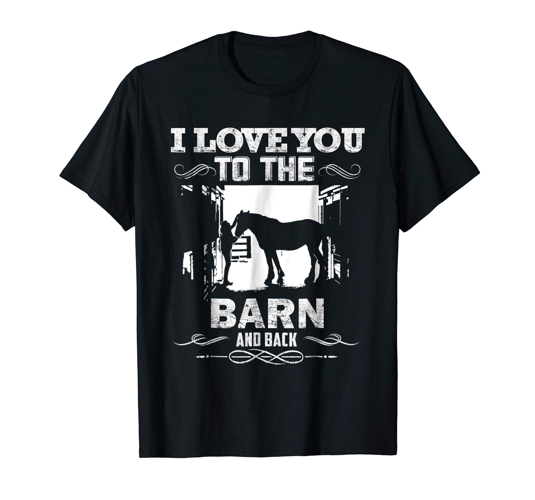Adorable To The Barn And Back Horse Lover Riding Gifts  T-Shirt Black