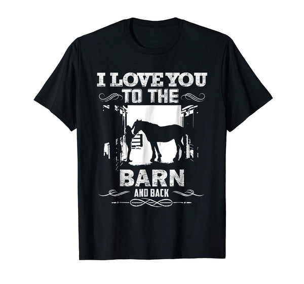 Adorable To The Barn And Back Horse Lover Riding Gifts  T-Shirt Black