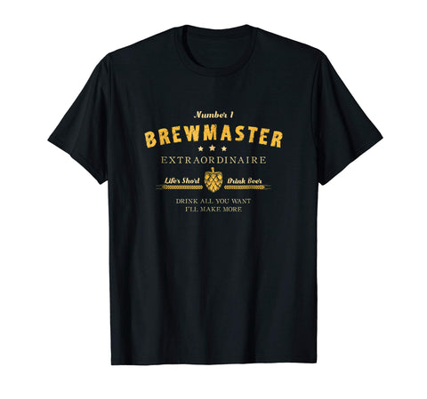 Great Brewmaster Home Brewing Beer Brewer Tee Gift Idea  T-Shirt Black