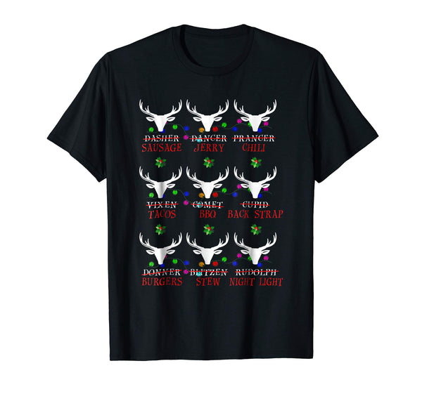 Wonderful Hunter Of All Santa's Reindeers Funny Deer Gift Tee  T-Shirt Black