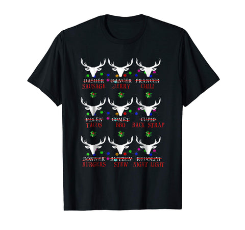 Wonderful Hunter Of All Santa's Reindeers Funny Deer Gift Tee  T-Shirt Black
