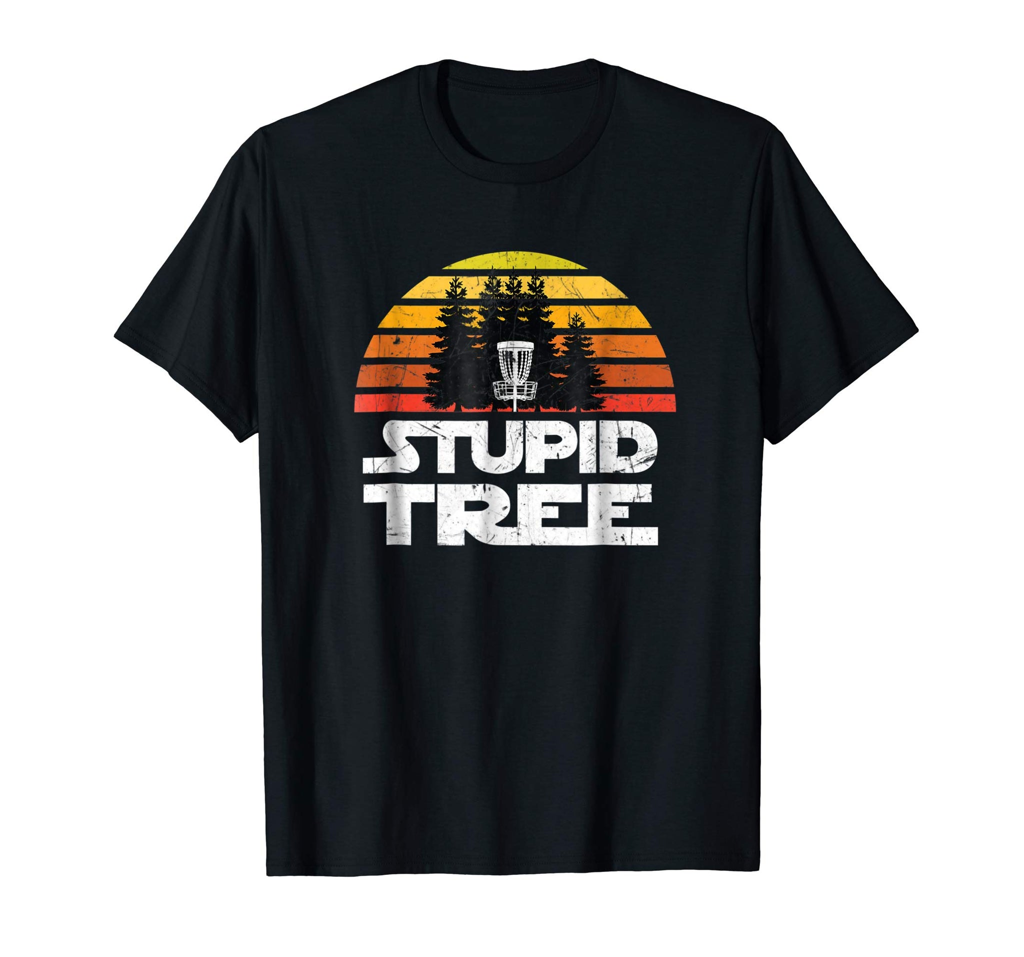 Cute Disc Golf For Men Stupid Tree Frisbee Golf  T-Shirt Black