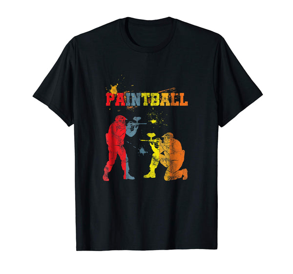 Hot Distressed Paint Ball Splash Paintball Paintballer  T-Shirt Black