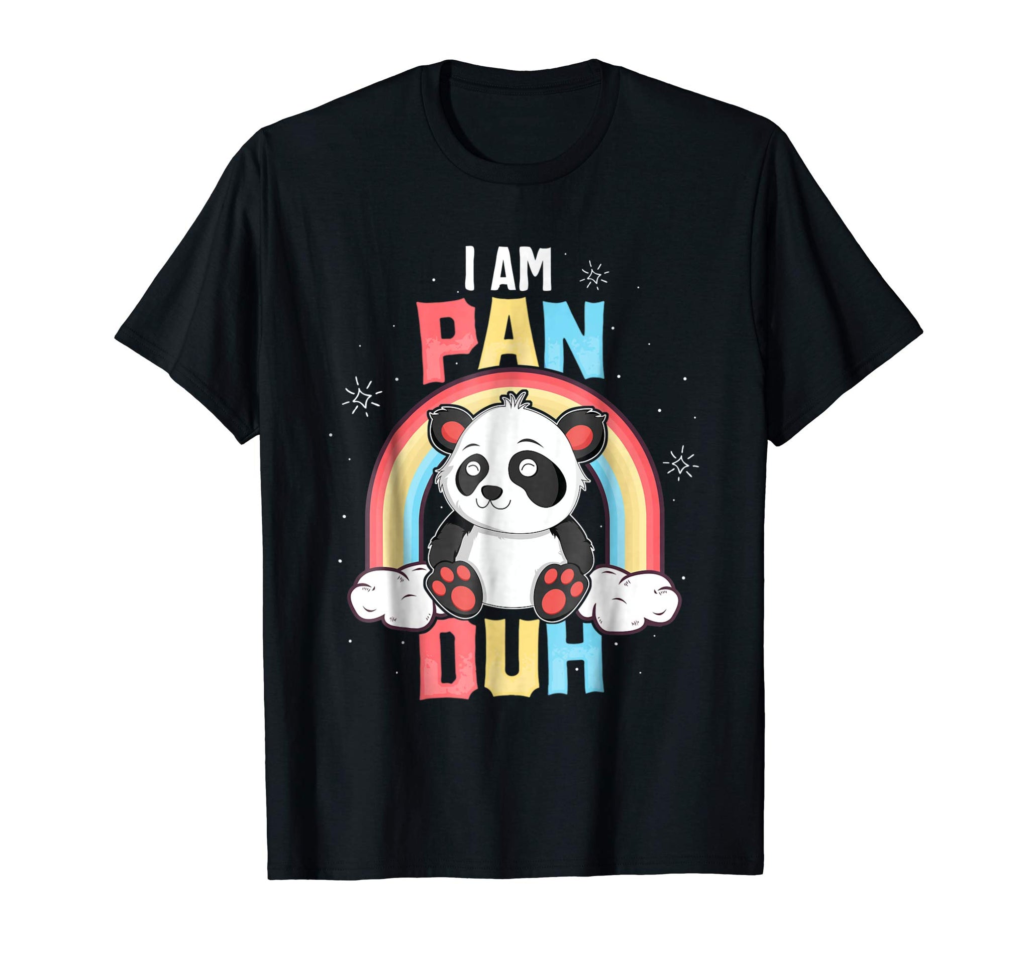 Funny I'm Pan Duh Panda Pansexual Pride Rainbow Lgbt Gift  T-Shirt Black