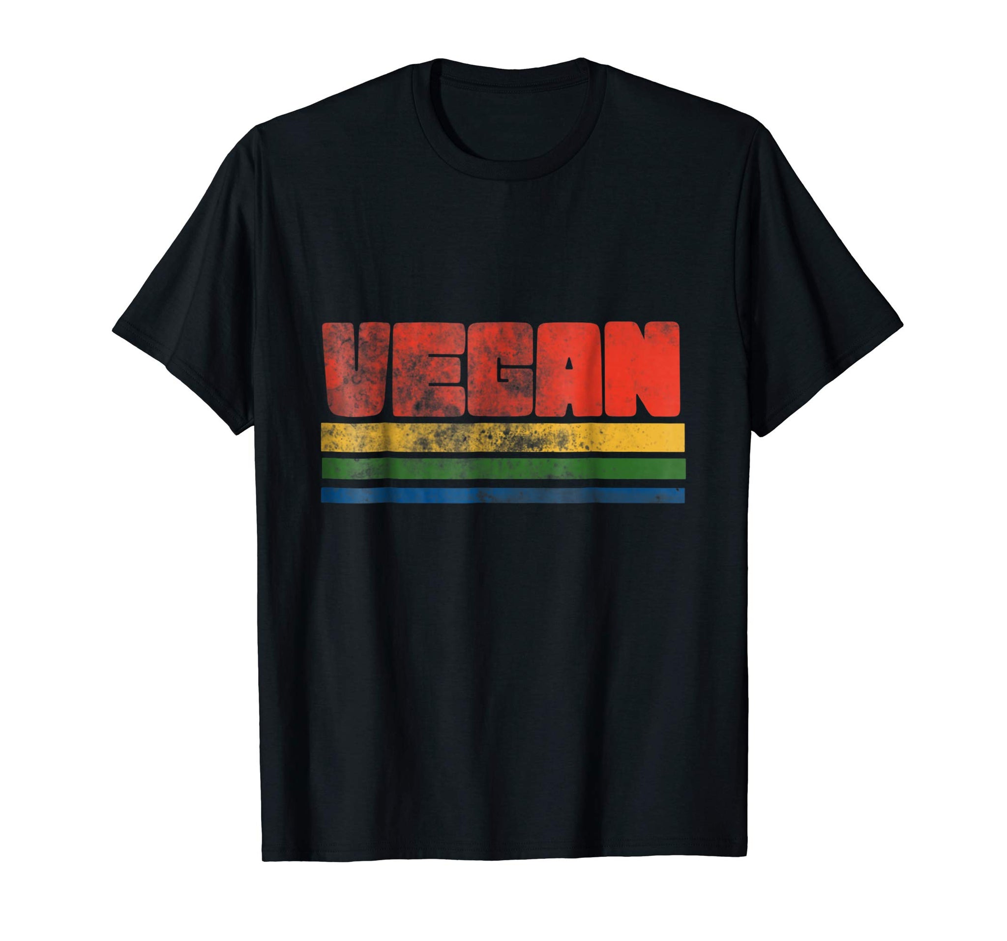 Hot Vegan T Shrit Vintage Style Vegans Tee Retro 70s  T-Shirt Black
