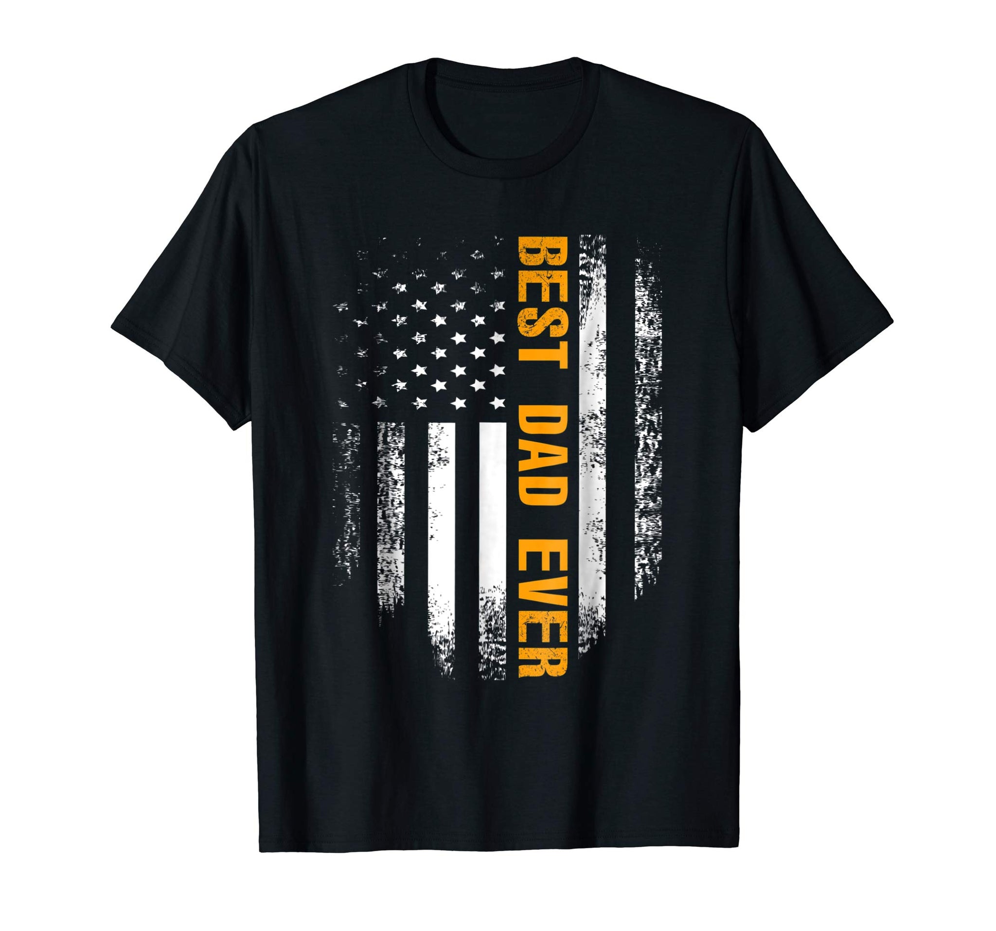 Cute Best Dad Ever American Flag Cool Father's Day Gift  T-Shirt Black