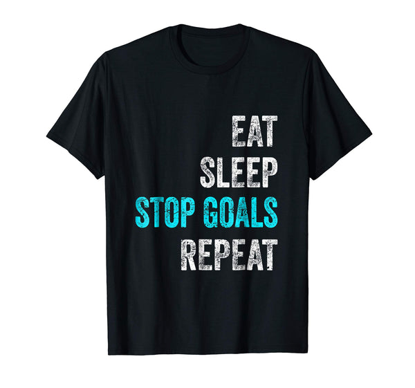 Adorable Goalkeeper Eat Sleep Stop Goals Repeat  T-Shirt Black