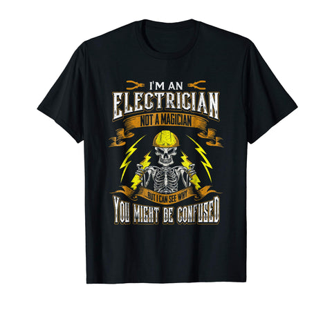Cutest Funny Electrician Funny Gifts For Men Dad Boyfriend  T-Shirt Black