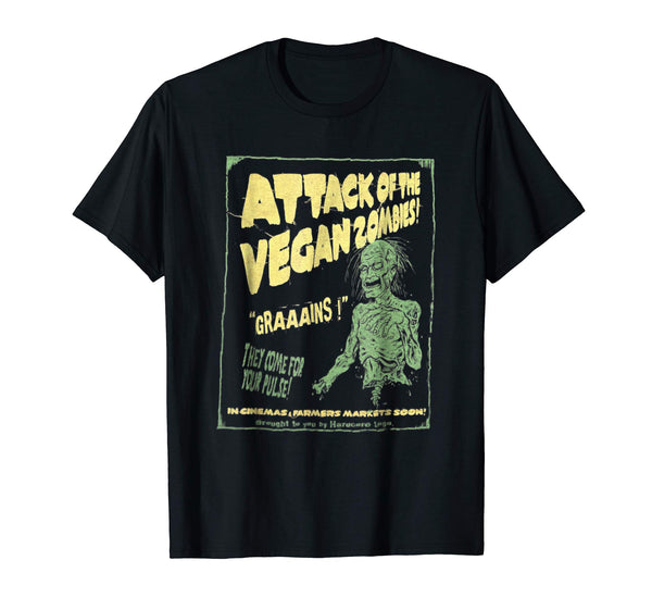 Great Vegan Attack Of Vegan Zombie For Vegetarian Tee  T-Shirt Black