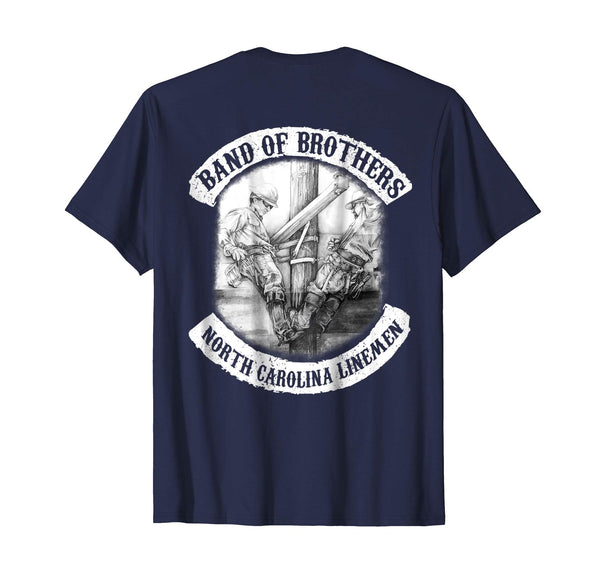 Funny North Carolina Electrical Lineman  T-Shirt Navy