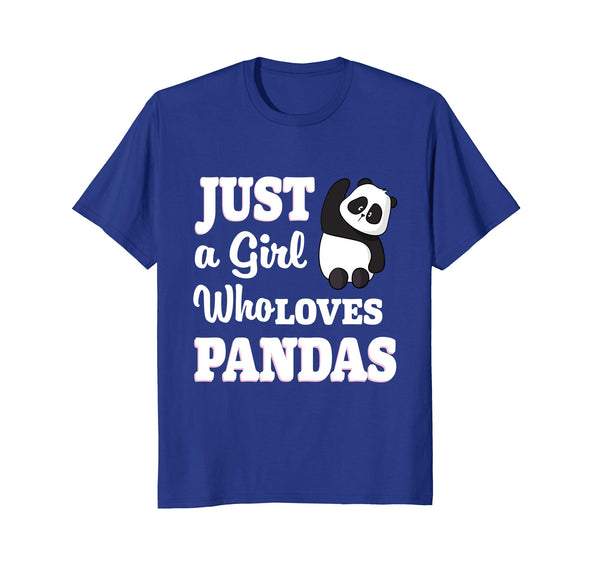 Great Just A Girl Who Loves Pandas Cute Gift For Girls  T-Shirt Royal Blue